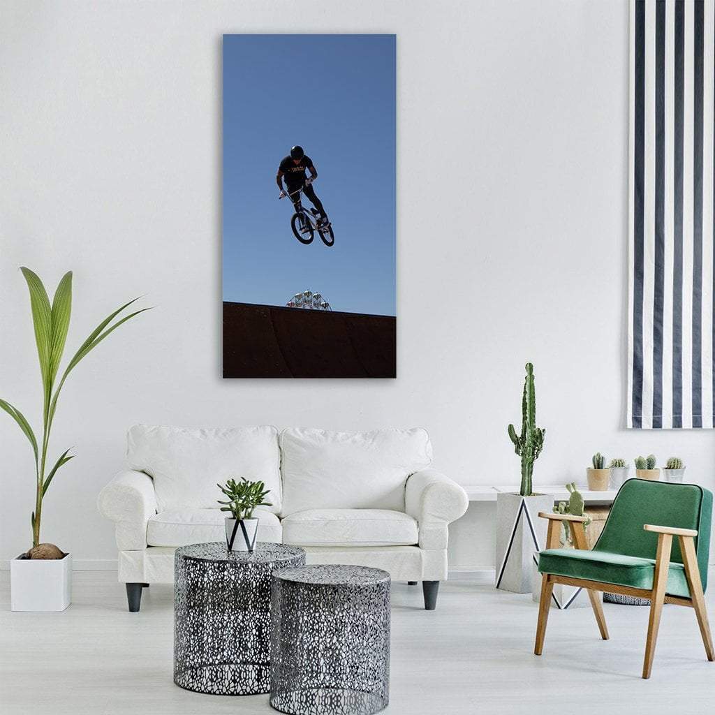 Bmx Cycling Sports Vertical Canvas Wall Art-3 Vertical-Gallery Wrap-12" x 25"-Tiaracle