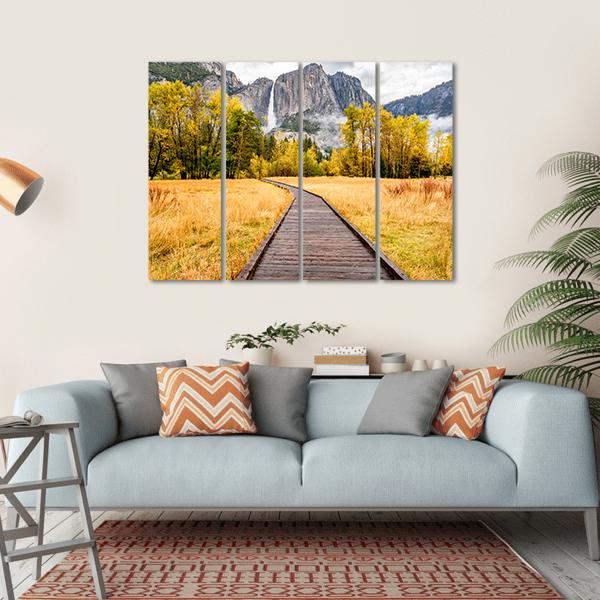 Boardwalk In Yosemite National Park Canvas Wall Art-4 Horizontal-Gallery Wrap-34" x 24"-Tiaracle