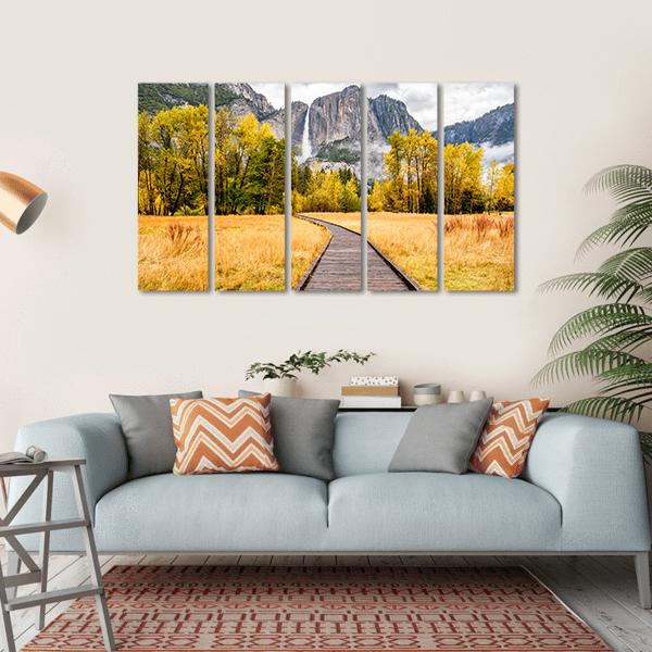 Boardwalk In Yosemite National Park Canvas Wall Art-5 Horizontal-Gallery Wrap-22" x 12"-Tiaracle
