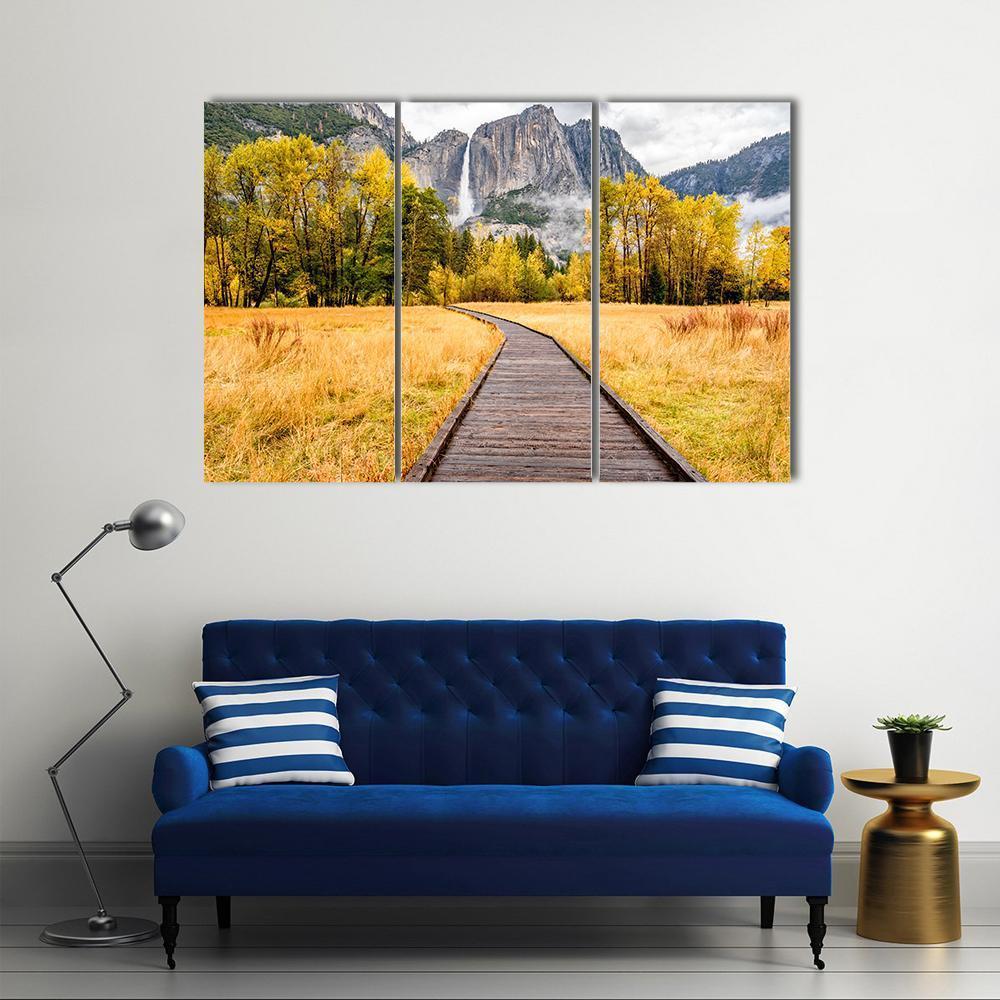 Boardwalk In Yosemite National Park Canvas Wall Art-3 Horizontal-Gallery Wrap-37" x 24"-Tiaracle