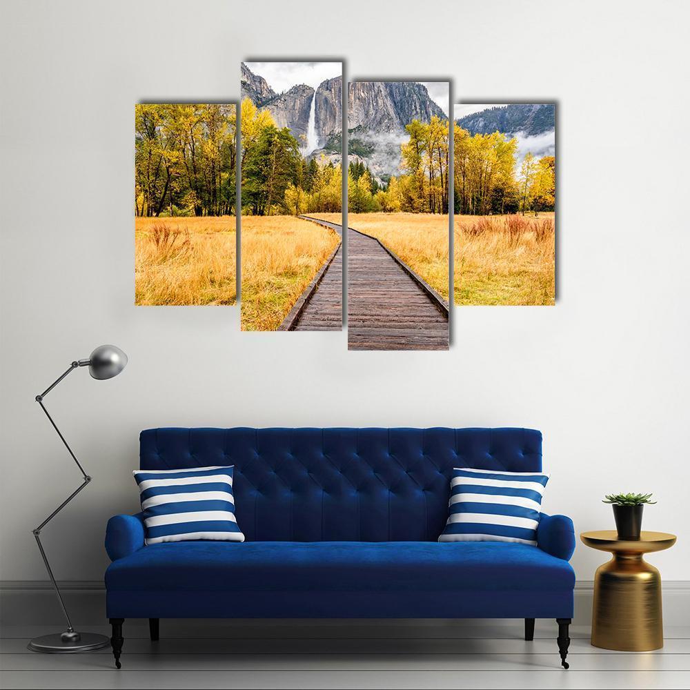 Boardwalk In Yosemite National Park Canvas Wall Art-4 Pop-Gallery Wrap-50" x 32"-Tiaracle