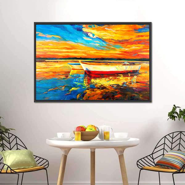 Boat &amp; Sea Abstract Canvas Wall Art-3 Horizontal-Gallery Wrap-25&quot; x 16&quot;-Tiaracle