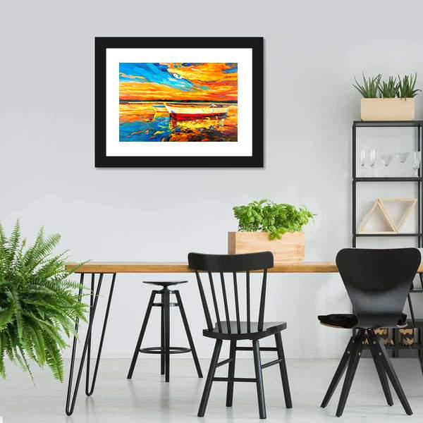 Boat &amp; Sea Abstract Canvas Wall Art-3 Horizontal-Gallery Wrap-25&quot; x 16&quot;-Tiaracle