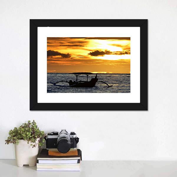 Boat At Sunset Philippine Panoramic Canvas Wall Art-1 Piece-36" x 12"-Tiaracle