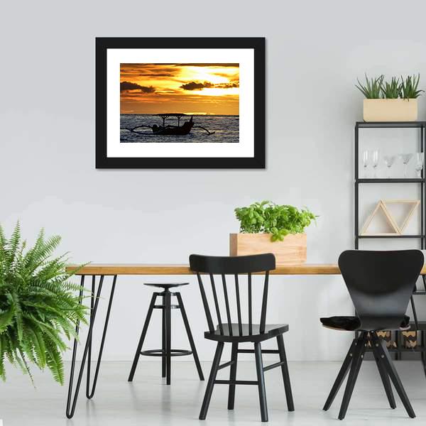 Boat At Sunset Philippine Panoramic Canvas Wall Art-1 Piece-36" x 12"-Tiaracle
