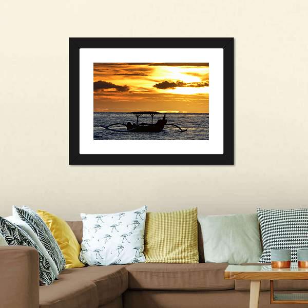 Boat At Sunset Philippine Panoramic Canvas Wall Art-1 Piece-36" x 12"-Tiaracle
