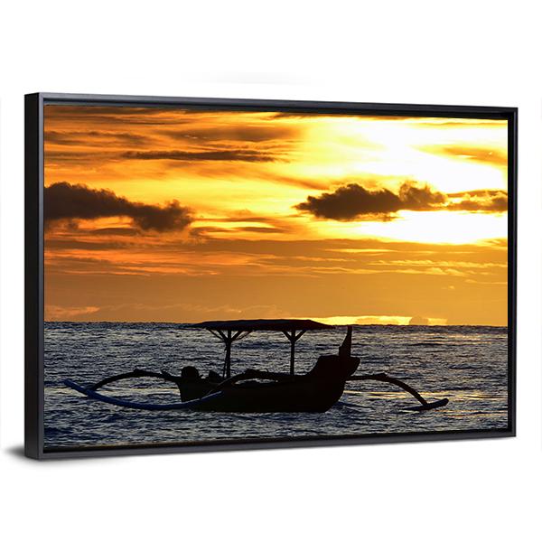Boat At Sunset Philippine Panoramic Canvas Wall Art-1 Piece-36" x 12"-Tiaracle