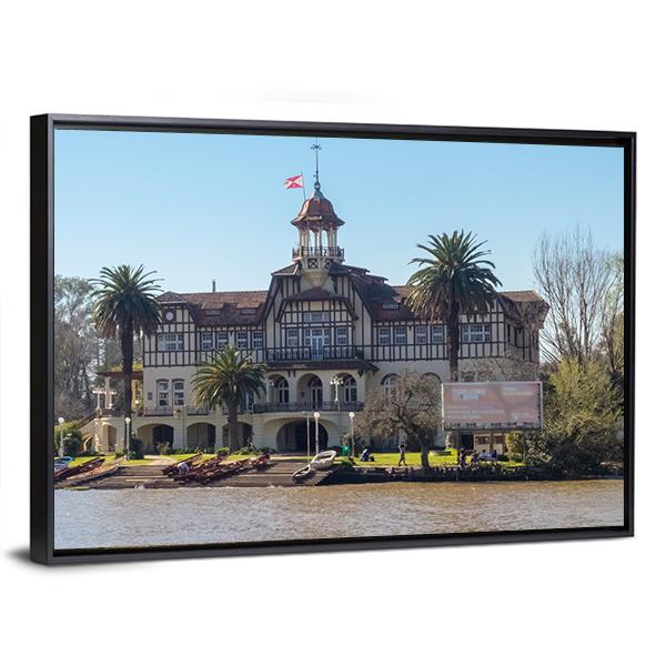 Boat Club In Argentina Canvas Wall Art-3 Horizontal-Gallery Wrap-25" x 16"-Tiaracle
