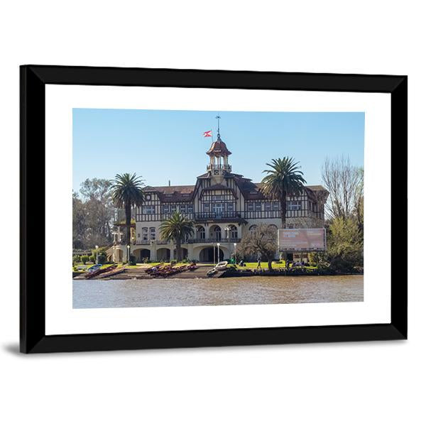 Boat Club In Argentina Canvas Wall Art-3 Horizontal-Gallery Wrap-25" x 16"-Tiaracle