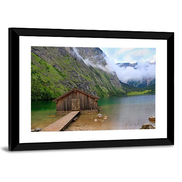 House At Obersee Lake Canvas Wall Art-3 Horizontal-Gallery Wrap-25" x 16"-Tiaracle
