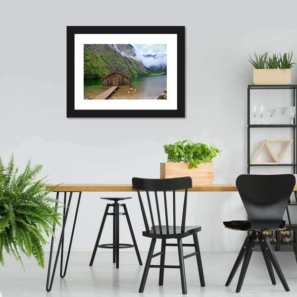 House At Obersee Lake Canvas Wall Art-3 Horizontal-Gallery Wrap-25" x 16"-Tiaracle