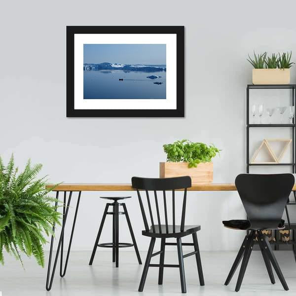 Boat In Ilulissat Icefjord Canvas Wall Art-3 Horizontal-Gallery Wrap-25" x 16"-Tiaracle