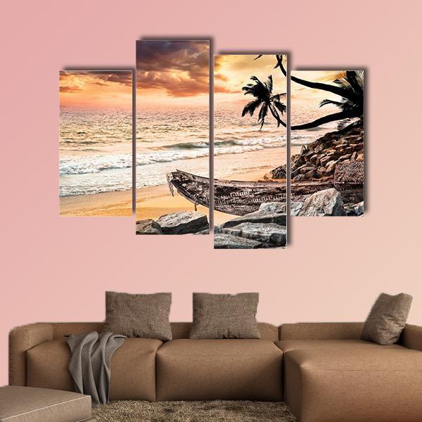 Beach Near The Ocean Canvas Wall Art-4 Pop-Gallery Wrap-50" x 32"-Tiaracle