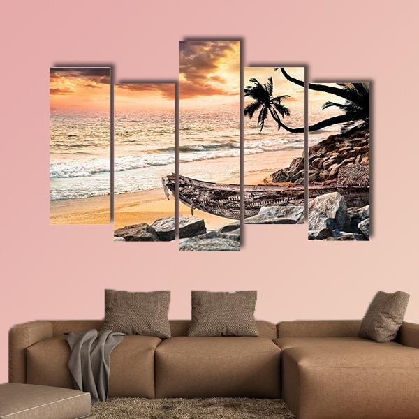 Beach Near The Ocean Canvas Wall Art-5 Pop-Gallery Wrap-47&quot; x 32&quot;-Tiaracle