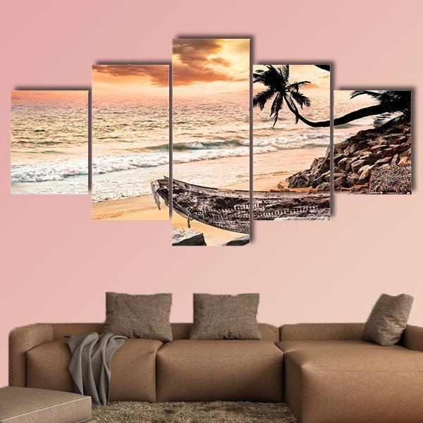 Beach Near The Ocean Canvas Wall Art-5 Star-Gallery Wrap-62&quot; x 32&quot;-Tiaracle