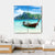 Boat On Phi Phi Island Canvas Wall Art-4 Square-Gallery Wrap-17" x 17"-Tiaracle