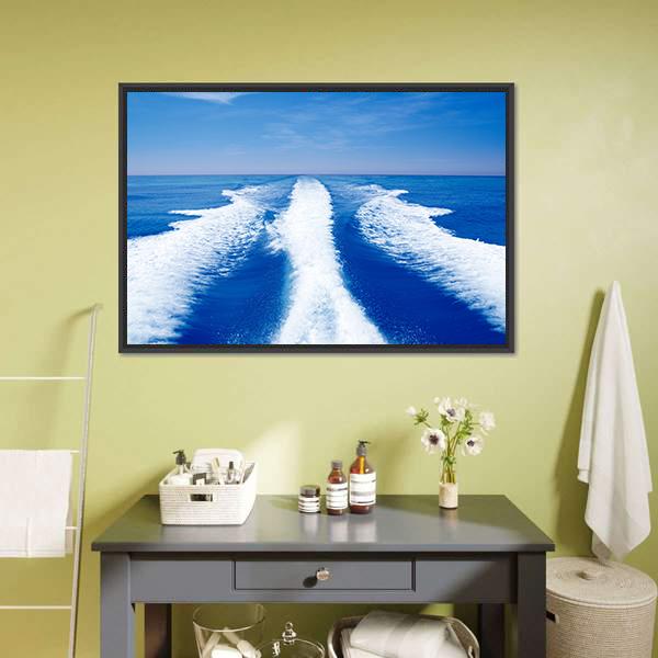 Boat Wake Prop Wash Canvas Wall Art-5 Horizontal-Gallery Wrap-22" x 12"-Tiaracle