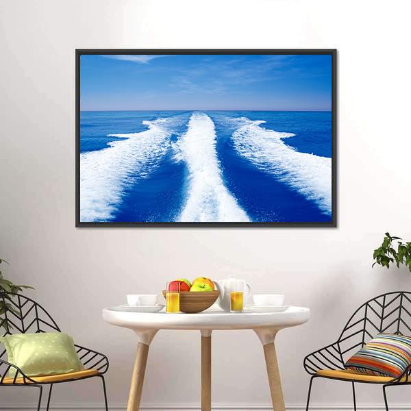 Boat Wake Prop Wash Canvas Wall Art-5 Horizontal-Gallery Wrap-22" x 12"-Tiaracle