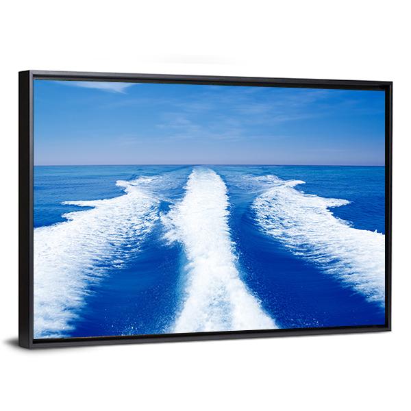 Boat Wake Prop Wash Canvas Wall Art-5 Horizontal-Gallery Wrap-22" x 12"-Tiaracle