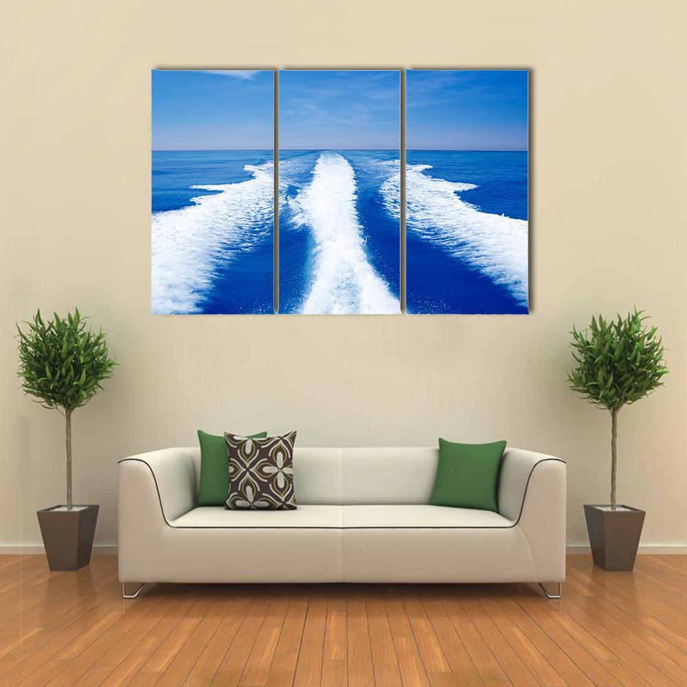 Boat Wake Prop Wash Canvas Wall Art-3 Horizontal-Gallery Wrap-37" x 24"-Tiaracle