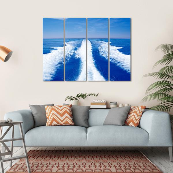 Boat Wake Prop Wash Canvas Wall Art-4 Horizontal-Gallery Wrap-34" x 24"-Tiaracle