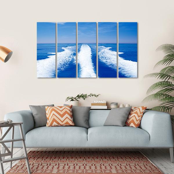 Boat Wake Prop Wash Canvas Wall Art-5 Horizontal-Gallery Wrap-22" x 12"-Tiaracle