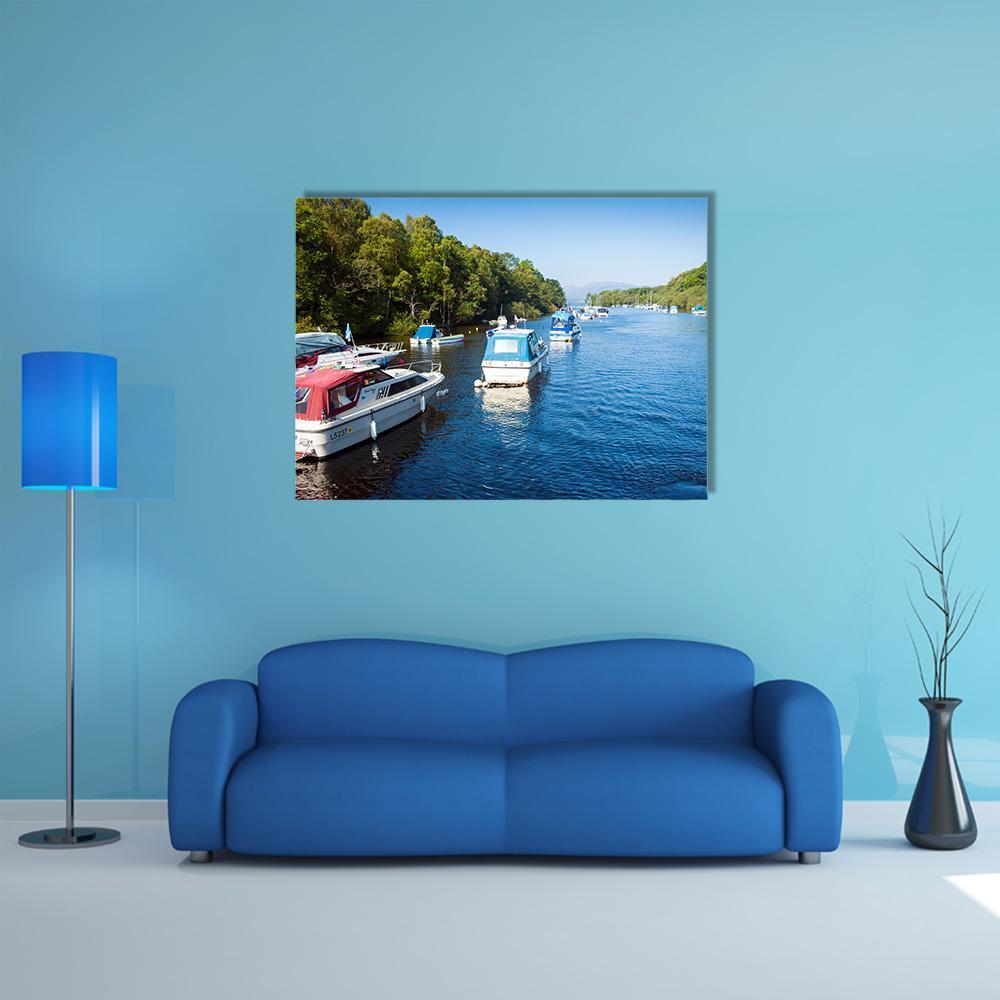 Boats On Loch Lomond Canvas Wall Art-1 Piece-Gallery Wrap-48" x 32"-Tiaracle