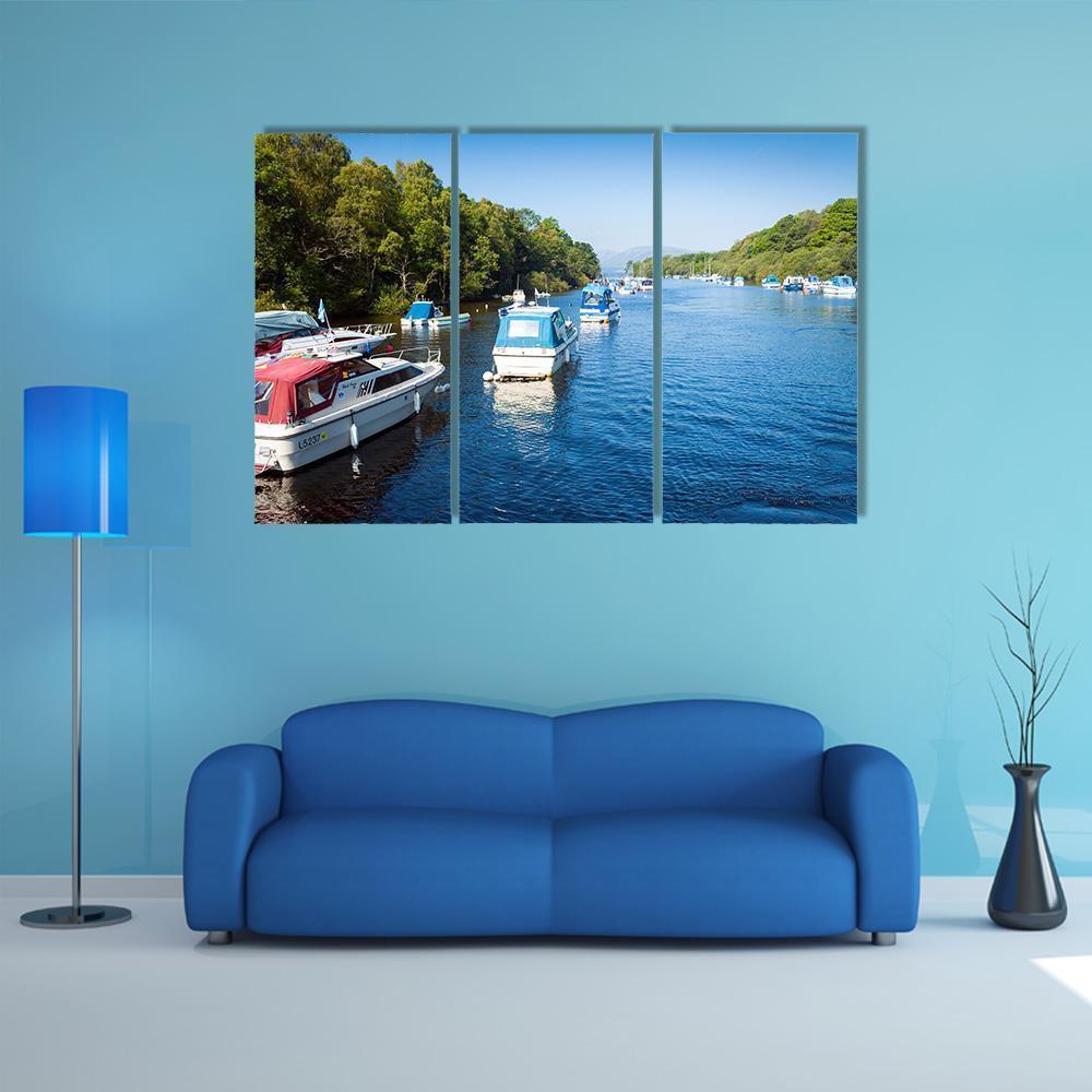 Boats On Loch Lomond Canvas Wall Art-3 Horizontal-Gallery Wrap-37" x 24"-Tiaracle