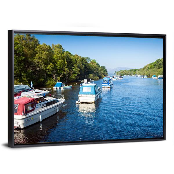 Boats On Loch Lomond Canvas Wall Art-3 Horizontal-Gallery Wrap-25" x 16"-Tiaracle