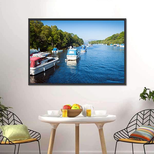 Boats On Loch Lomond Canvas Wall Art-3 Horizontal-Gallery Wrap-25" x 16"-Tiaracle