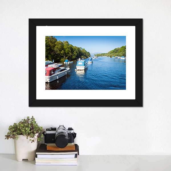 Boats On Loch Lomond Canvas Wall Art-1 Piece-Framed Print-20" x 16"-Tiaracle
