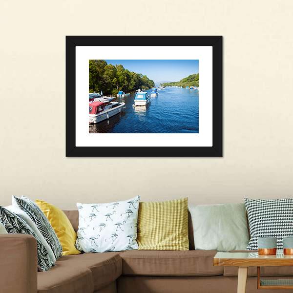 Boats On Loch Lomond Canvas Wall Art-3 Horizontal-Gallery Wrap-25" x 16"-Tiaracle