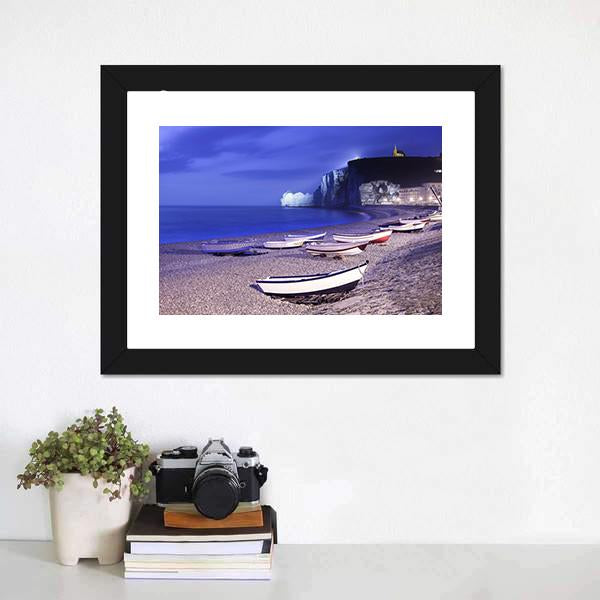 Boats On Normandy Canvas Wall Art-5 Horizontal-Gallery Wrap-22" x 12"-Tiaracle