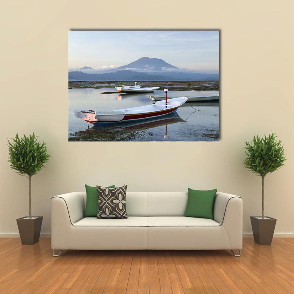 Small Boats On Reefs Canvas Wall Art-1 Piece-Gallery Wrap-48" x 32"-Tiaracle