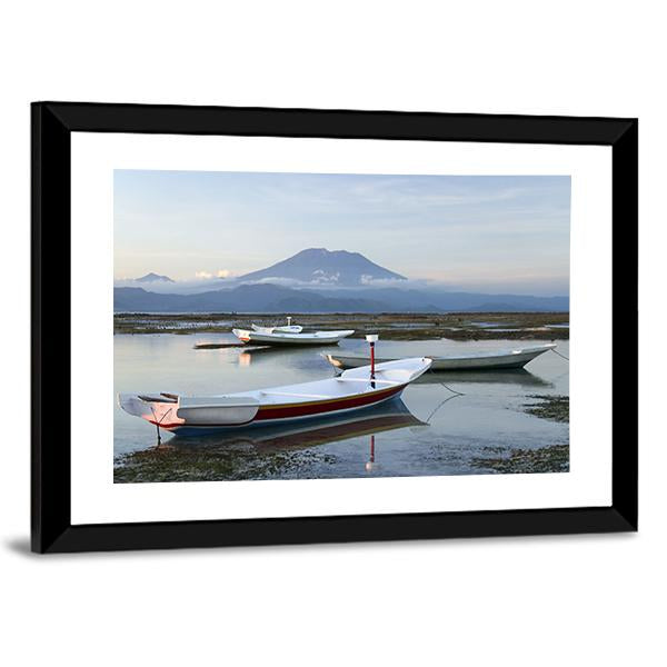 Small Boats On Reefs Canvas Wall Art-3 Horizontal-Gallery Wrap-25" x 16"-Tiaracle
