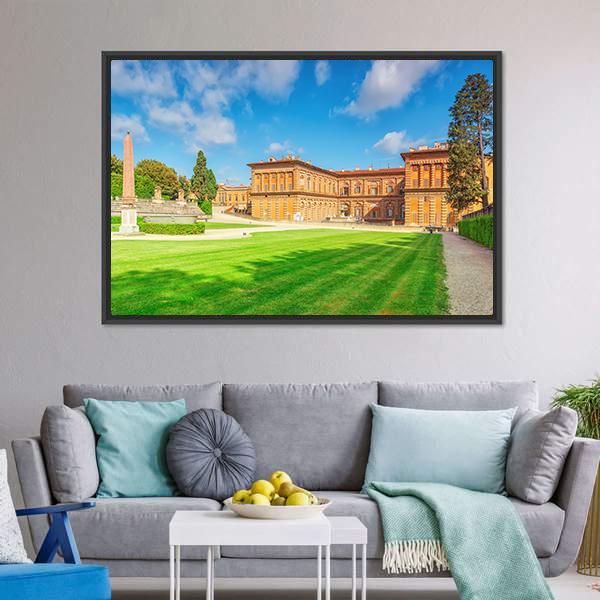 Boboli Gardens In Florence Canvas Wall Art-1 Piece-Floating Frame-24" x 16"-Tiaracle