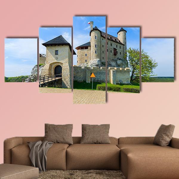 Bobolice Castle Canvas Wall Art-5 Star-Gallery Wrap-62" x 32"-Tiaracle