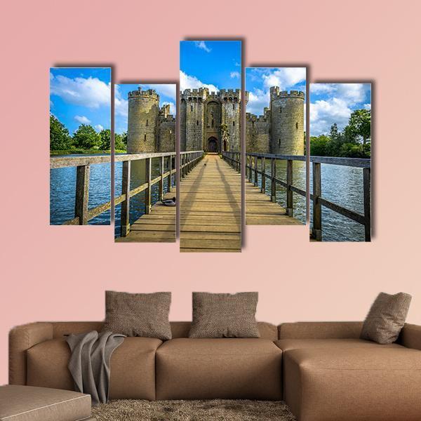 Bodiam Castle England Canvas Wall Art-5 Pop-Gallery Wrap-47" x 32"-Tiaracle
