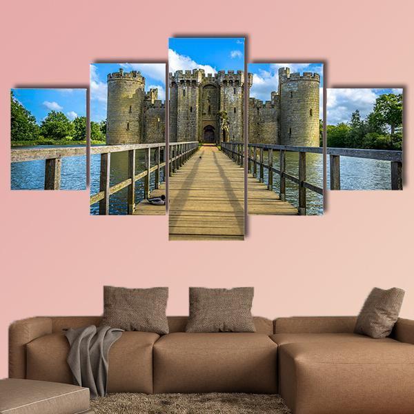 Bodiam Castle England Canvas Wall Art-5 Star-Gallery Wrap-62" x 32"-Tiaracle