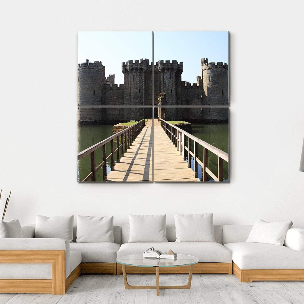 Bodiam Castle Canvas Wall Art-4 Square-Gallery Wrap-17" x 17"-Tiaracle