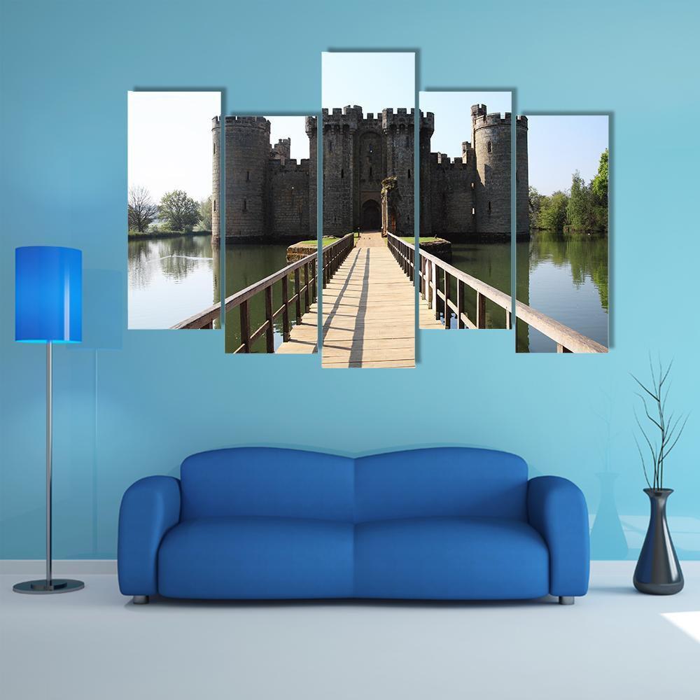 Bodiam Castle Canvas Wall Art-5 Pop-Gallery Wrap-47" x 32"-Tiaracle