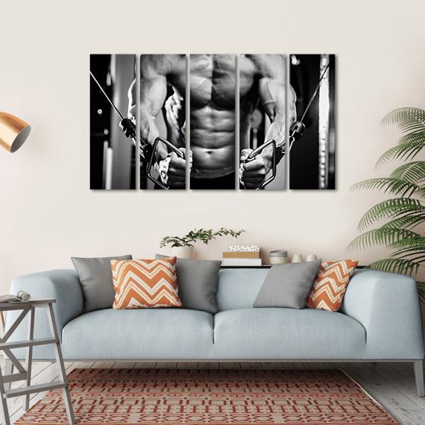 Bodybuilder In Gym Canvas Wall Art-5 Horizontal-Gallery Wrap-22" x 12"-Tiaracle