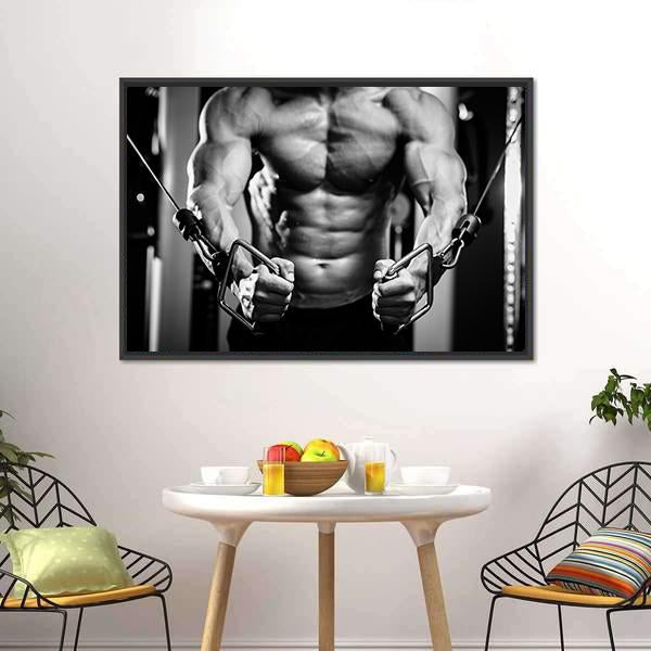 Bodybuilder In Gym Canvas Wall Art-3 Horizontal-Gallery Wrap-25" x 16"-Tiaracle