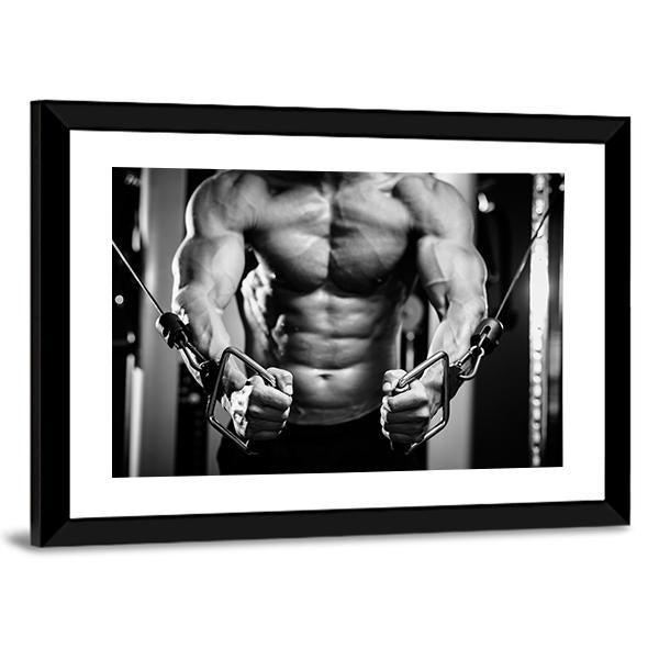 Bodybuilder In Gym Canvas Wall Art-3 Horizontal-Gallery Wrap-25" x 16"-Tiaracle