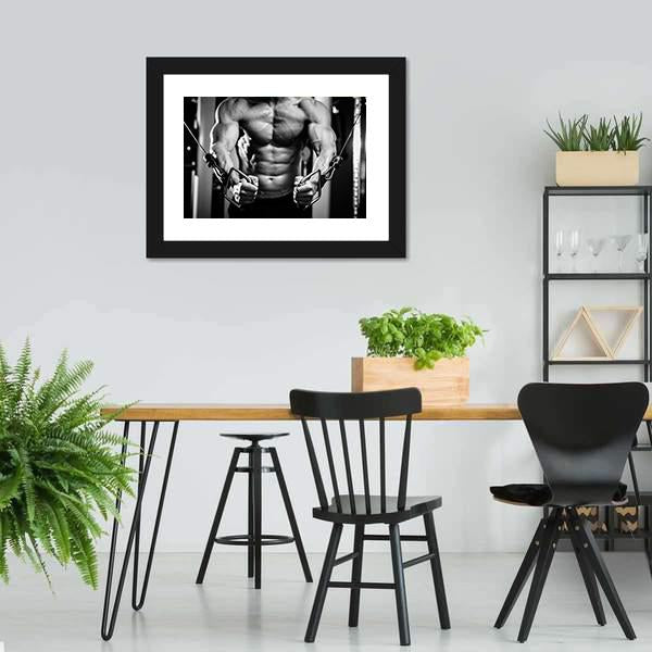 Bodybuilder In Gym Canvas Wall Art-3 Horizontal-Gallery Wrap-25" x 16"-Tiaracle