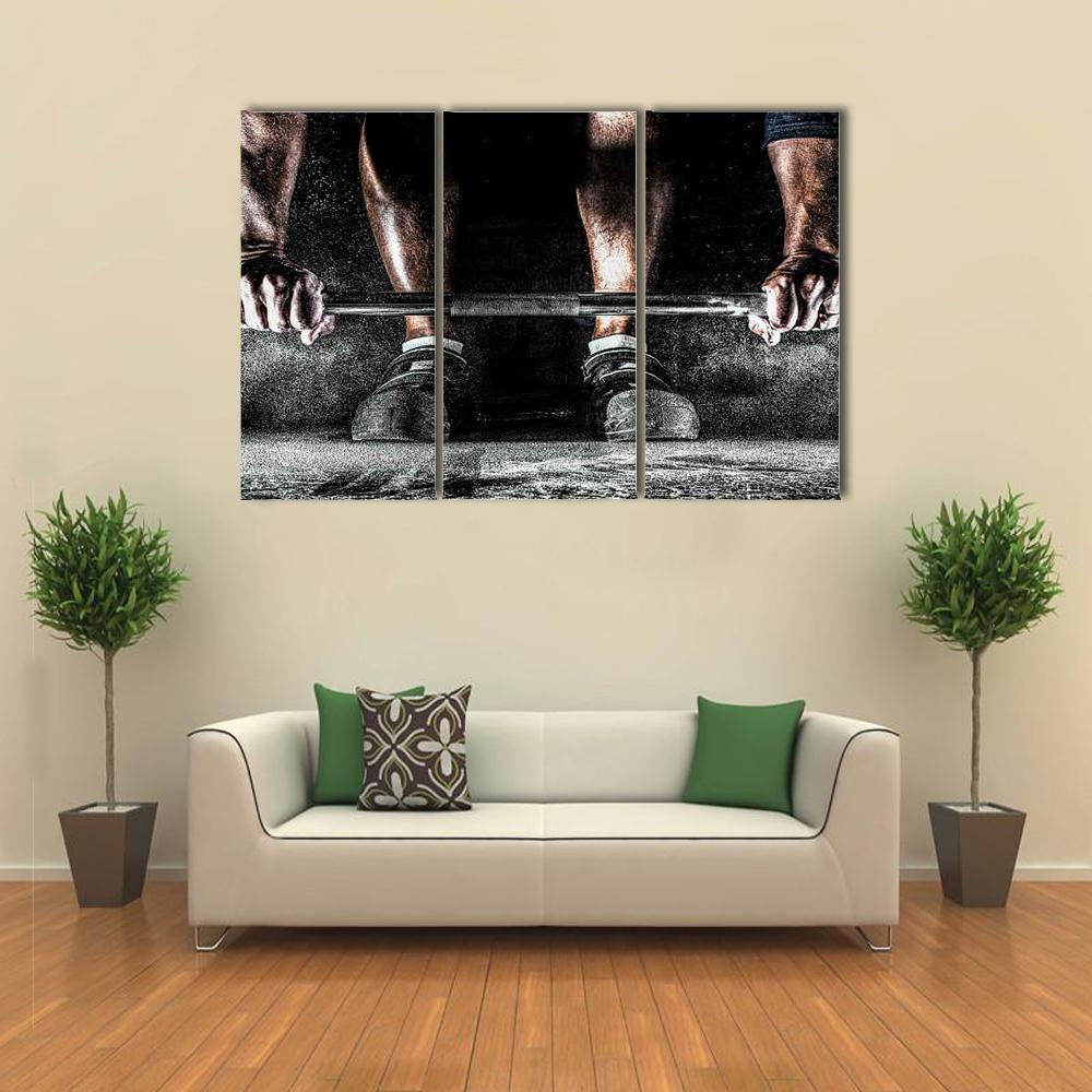 Bodybuilder Man Motivational Canvas Wall Art-3 Horizontal-Gallery Wrap-25&quot; x 16&quot;-Tiaracle