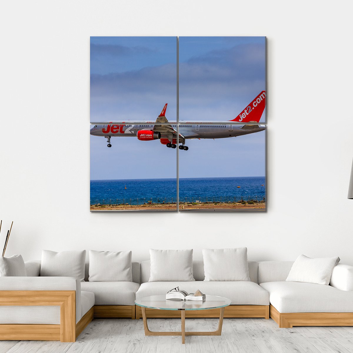 Boeing 757 Canvas Wall Art-4 Square-Gallery Wrap-17" x 17"-Tiaracle
