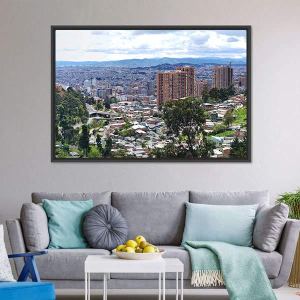 Bogota Urban Landscape Panoramic Canvas Wall Art-1 Piece-36" x 12"-Tiaracle