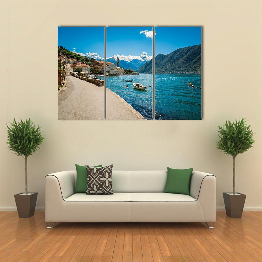 Boka Kotor Bay In Montenegro Canvas Wall Art-3 Horizontal-Gallery Wrap-37" x 24"-Tiaracle