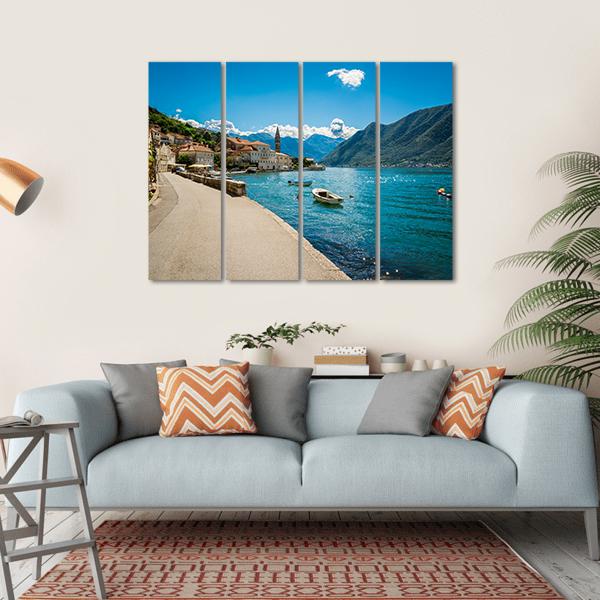Boka Kotor Bay In Montenegro Canvas Wall Art-4 Horizontal-Gallery Wrap-34" x 24"-Tiaracle
